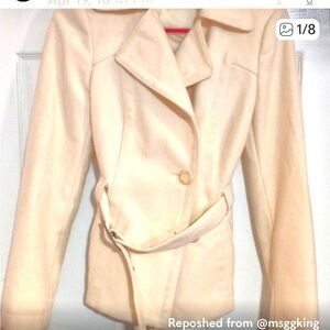 United Colors of Benetton wool blend short belted peacoat jacket